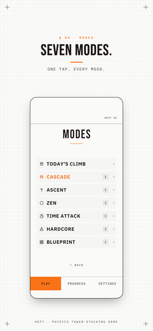 HEFT · seven game modes