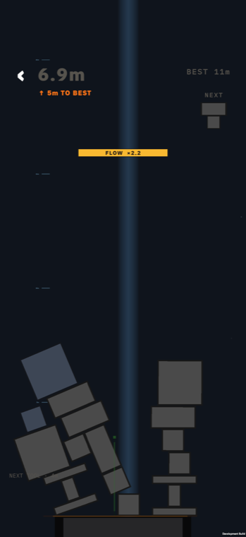 HEFT gameplay · a tower mixing several materials