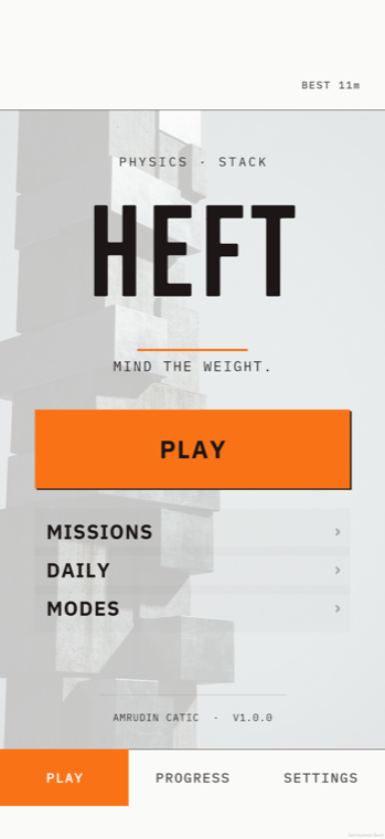 HEFT main menu